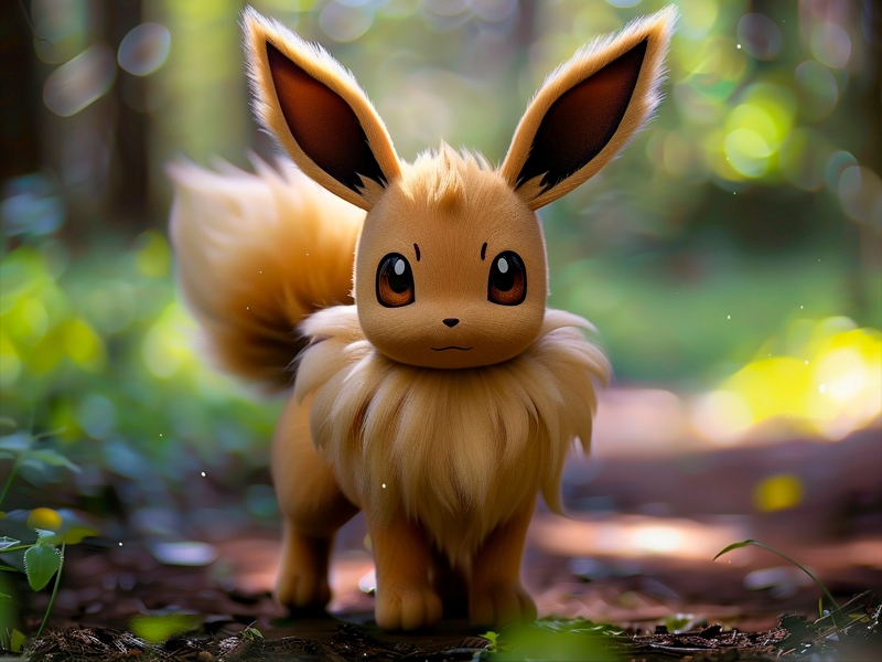 Ilustração do Eevee, um dos primeiros pokémons que são raposas