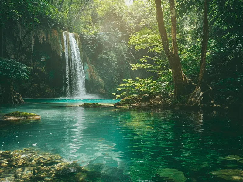 Cachoeira encontrada em florestas tropicais