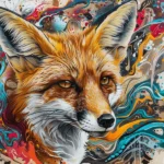 Uma arte moderna de uma raposa