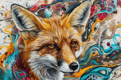 Uma arte moderna de uma raposa