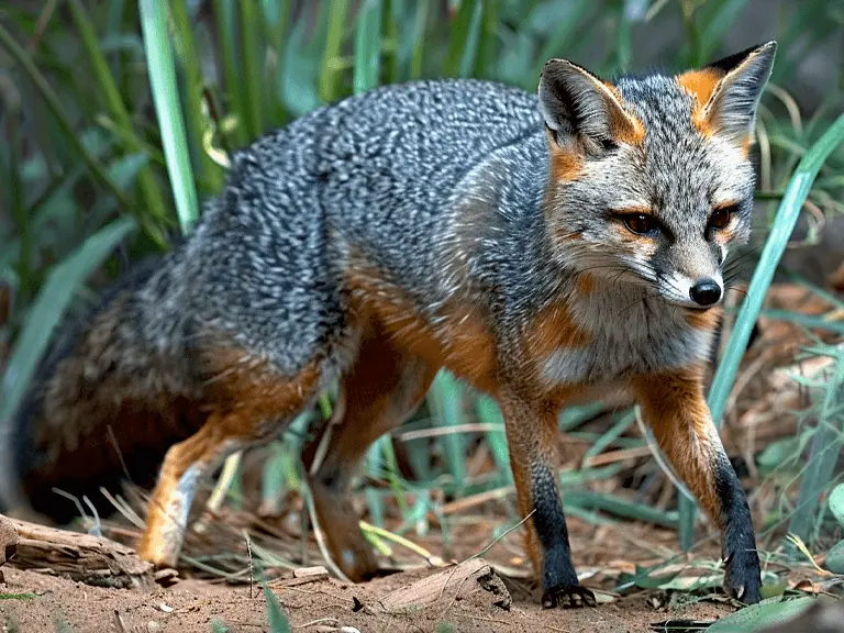 Foto de uma Raposa das Ilhas andando