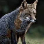 Foto da Raposa de Darwin Sentada