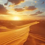 Por do sol no deserto do saara