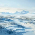 Panorama da Tundra, um bioma predominante de gelo