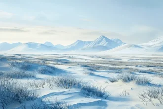 Panorama da Tundra, um bioma predominante de gelo